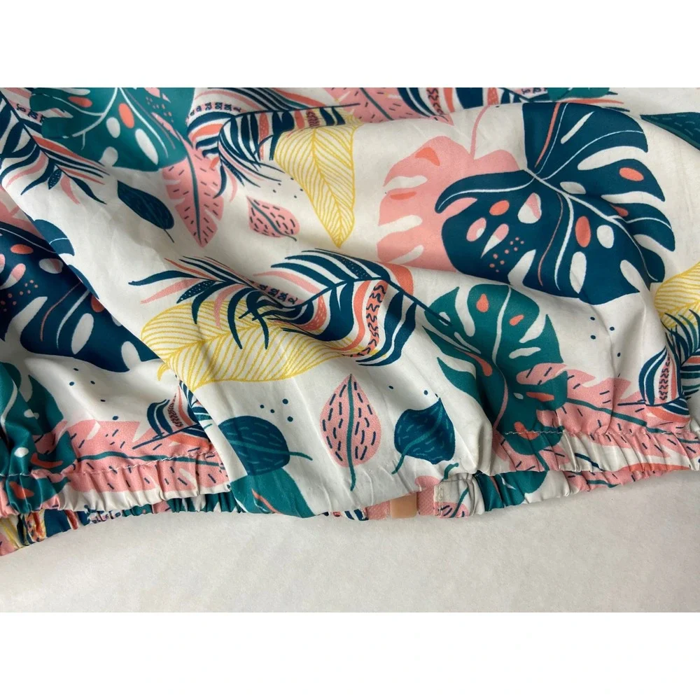 Welaken Kids Hooded Windbreaker Tropical Leaf Print Jacket Youth 160 - Picture 9 of 12